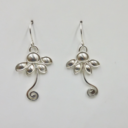 DKC-2109 Earrings, Sterling Silver Cone Flowers $98 at Hunter Wolff Gallery
